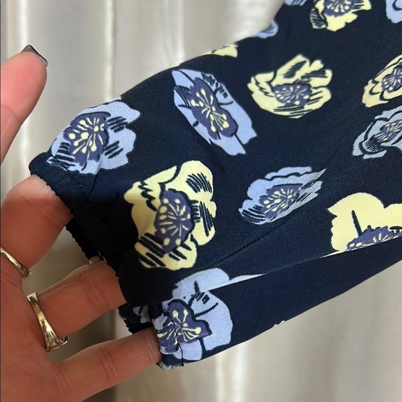 LOFT Blue 3/4 Sleeve Crew Neck Sundress - Picture 3 of 7